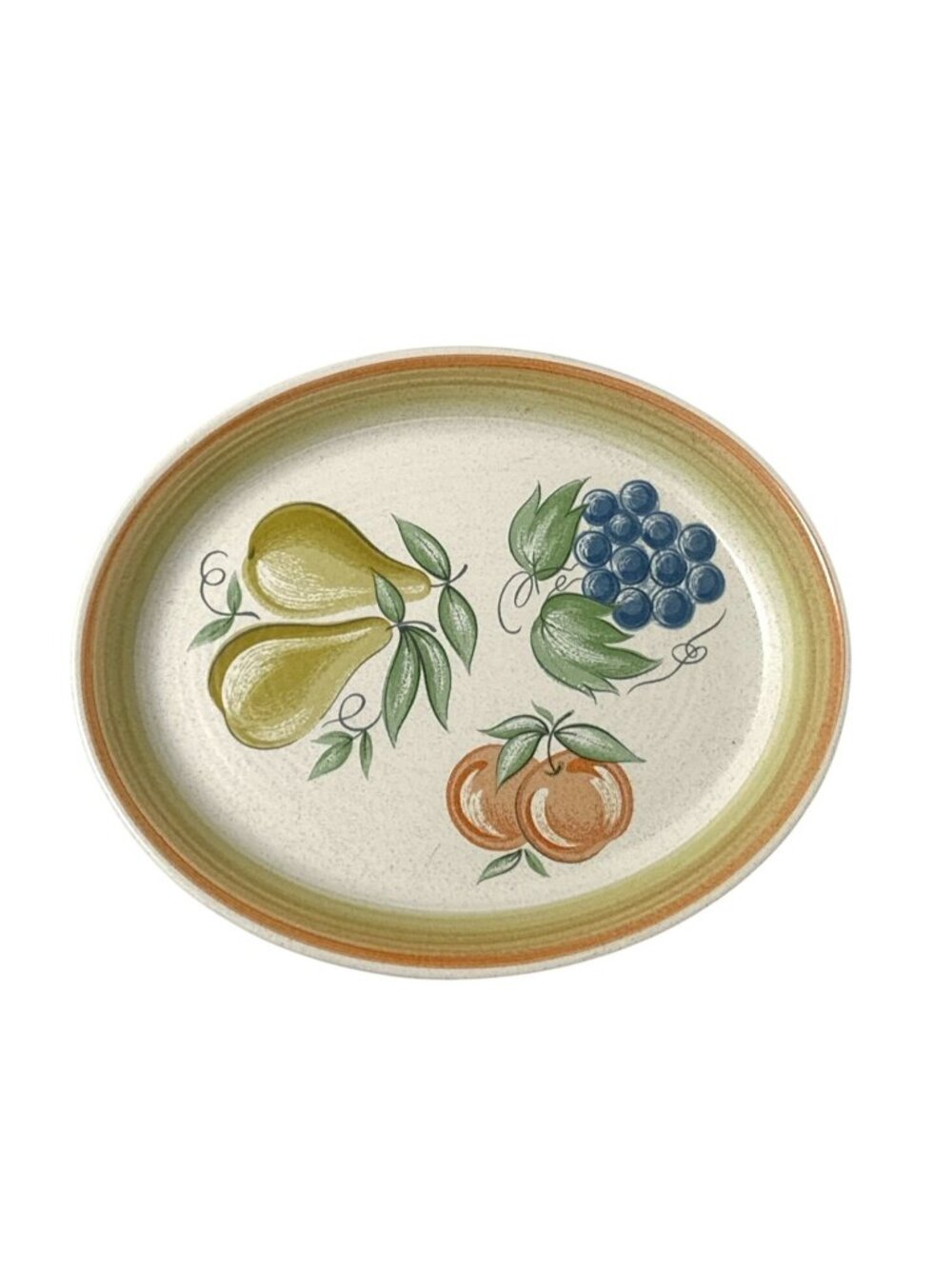 Franciscan MCM Earthenware 13" Oval Serving Platter With Fruit Design